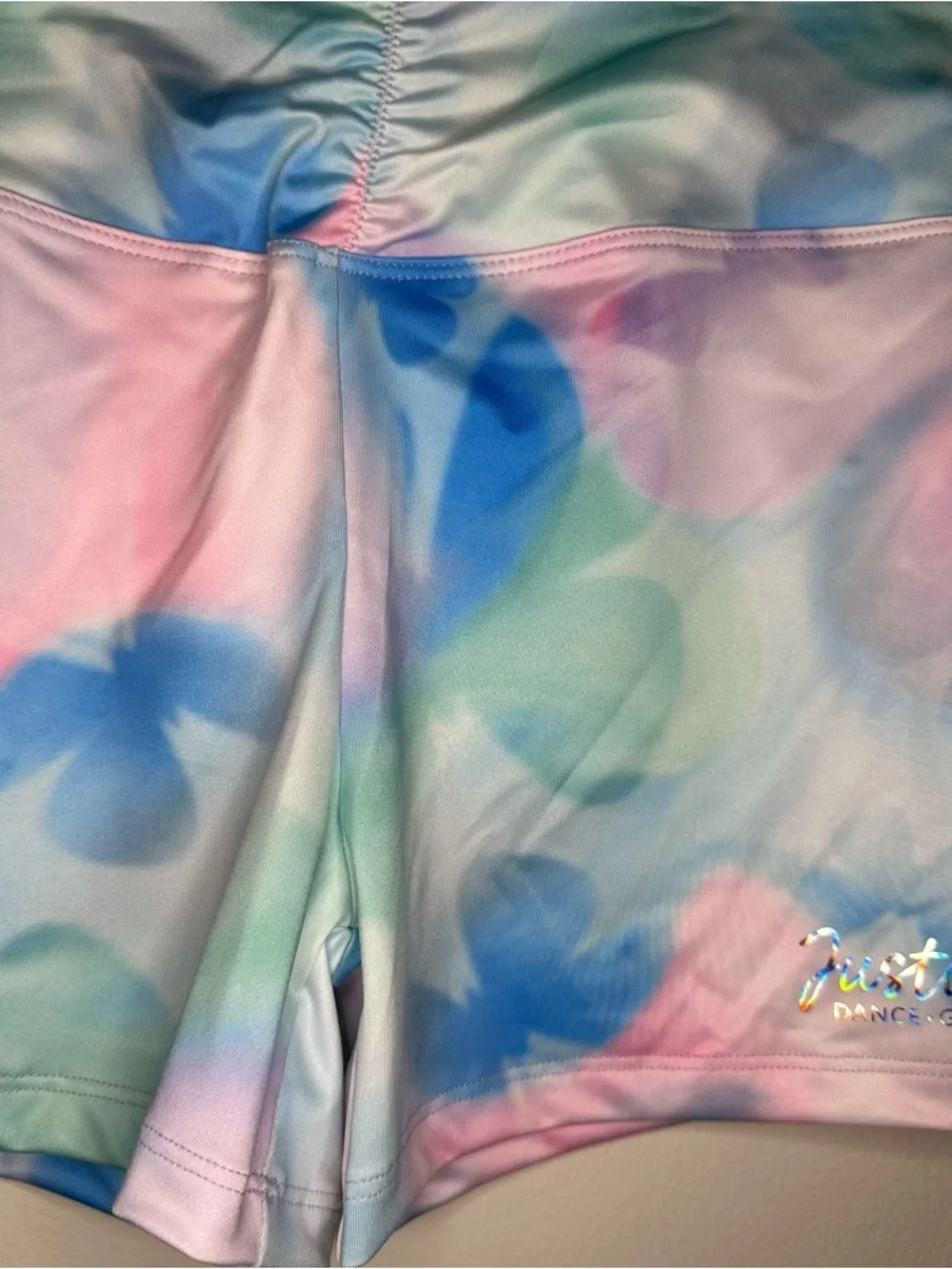 Justice Cinch Waistband Dance/Gym Shorts Girls XL (16/18) Butterfly Print NEW